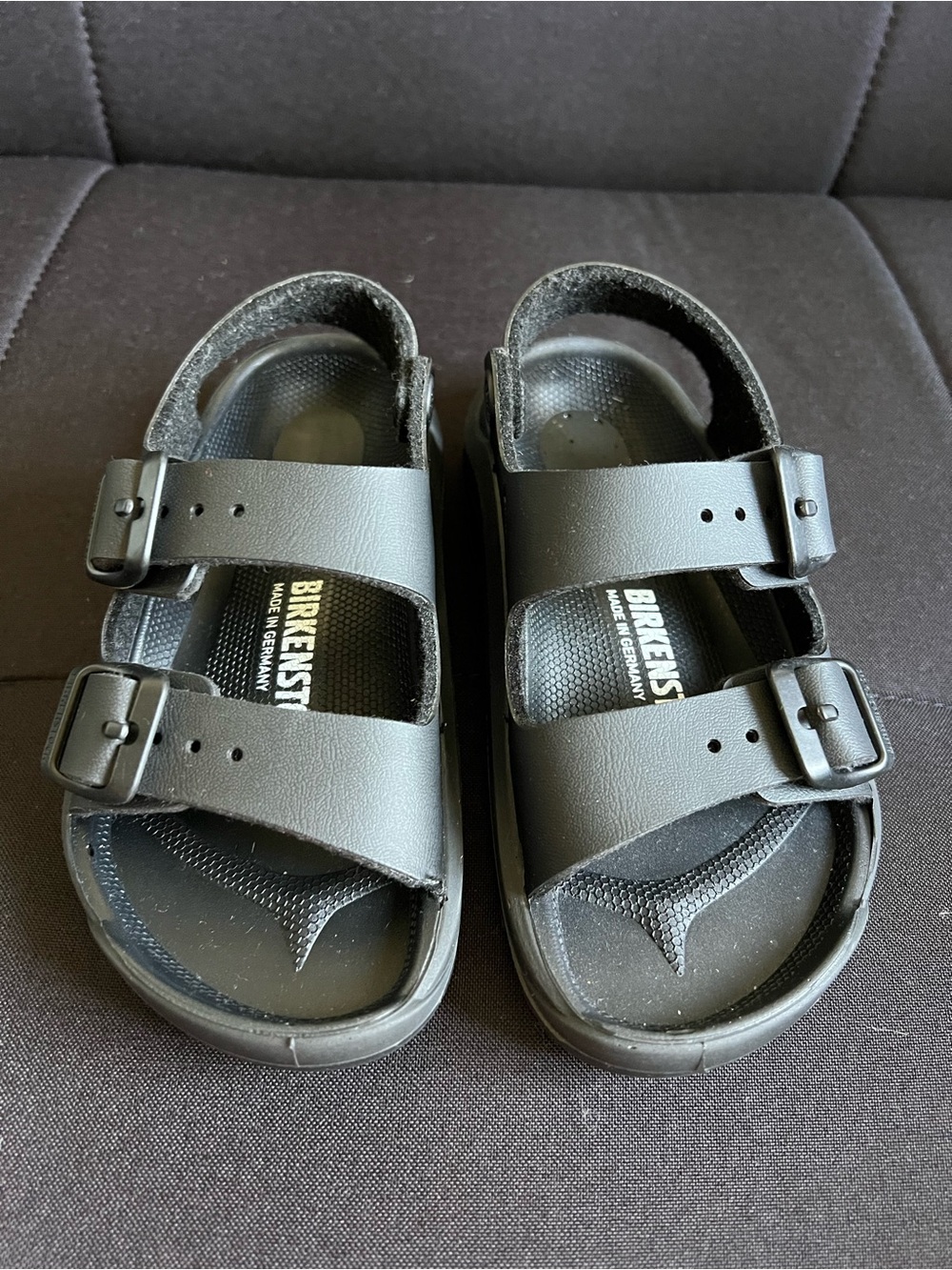 Birkenstock Kids Matte Black Double Strap Sandals